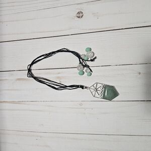 Silver and Green Pendant Bookmark